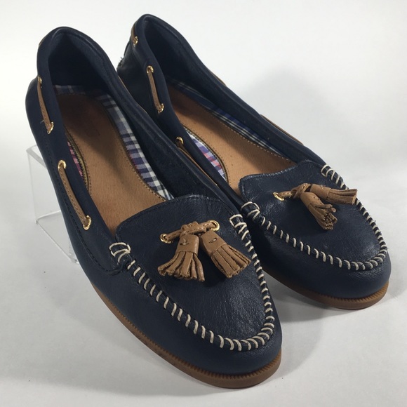 Sperry Shoes - Sperry Sabrina Navy tassel boat loafer shoe 10